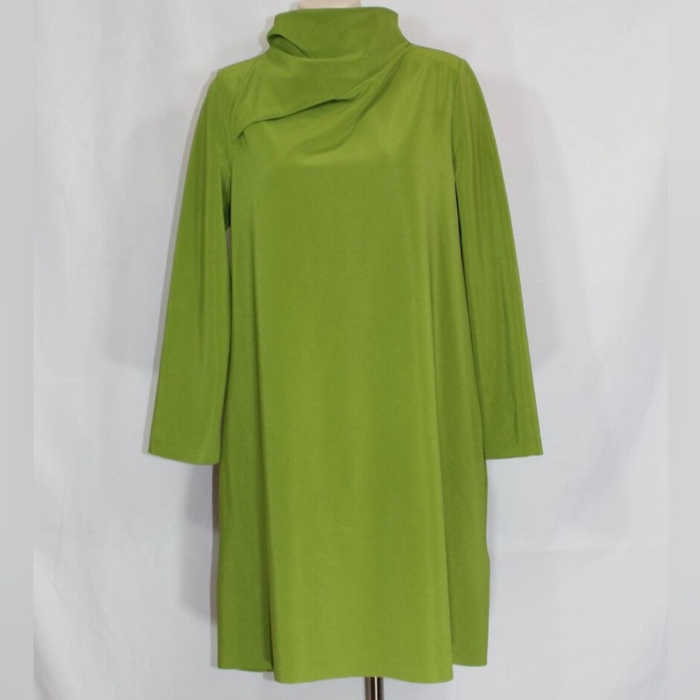 COS Green Asymmetrical Sheath Dress with Cowl Neck